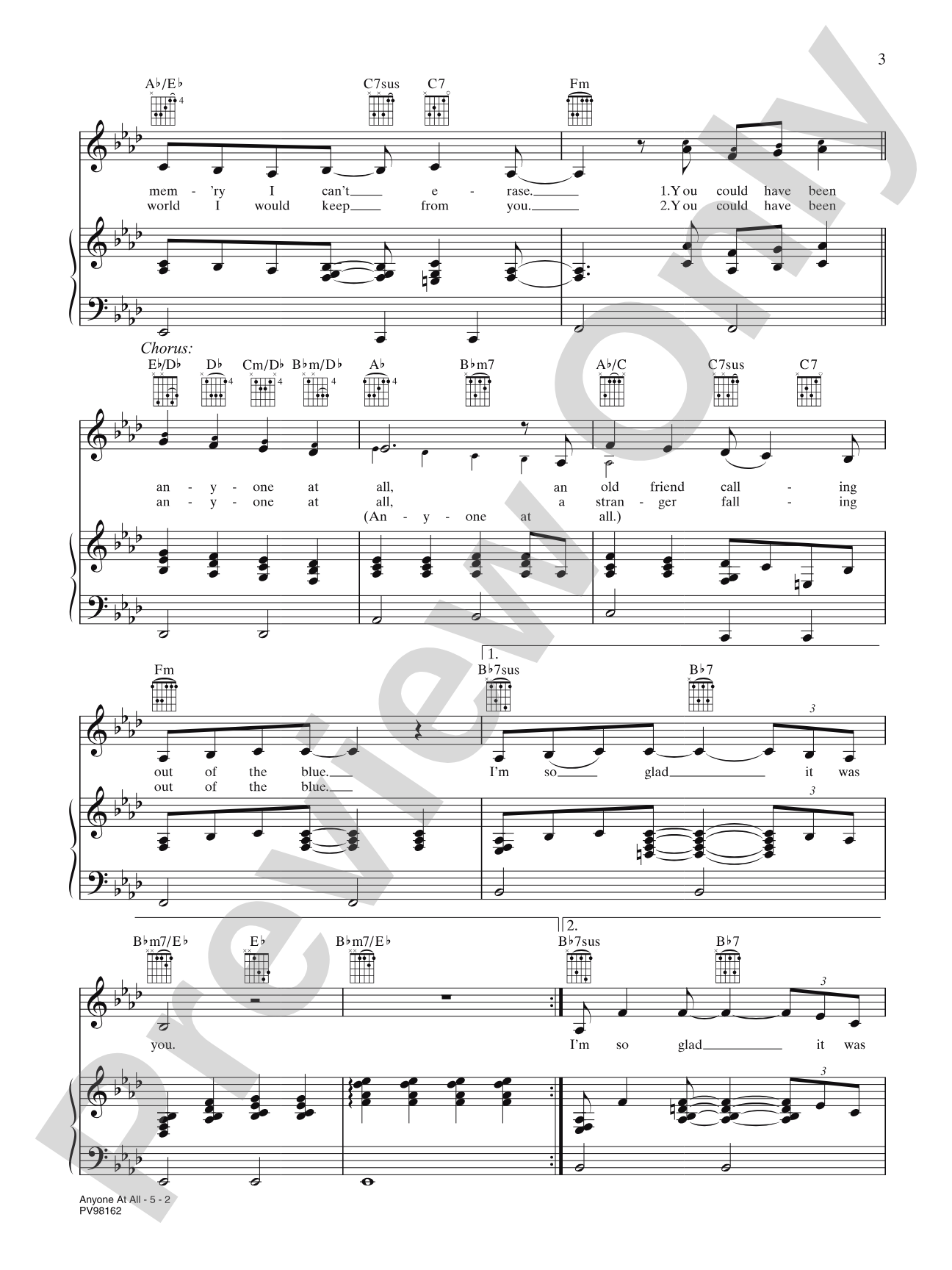 Anyone at All (from You've Got Mail): Piano/Vocal/Chords