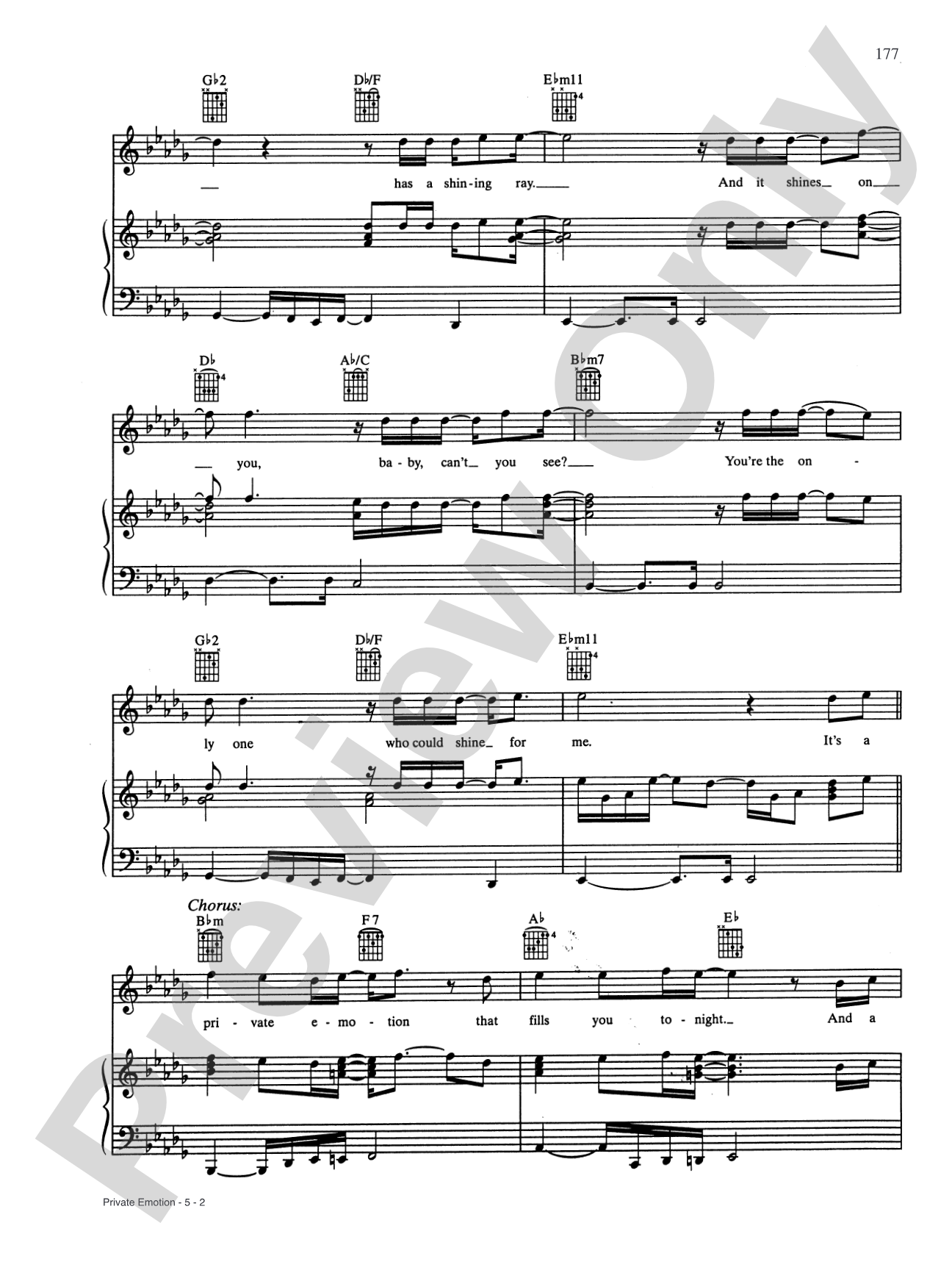 Private Emotion: Piano/Vocal/Chords