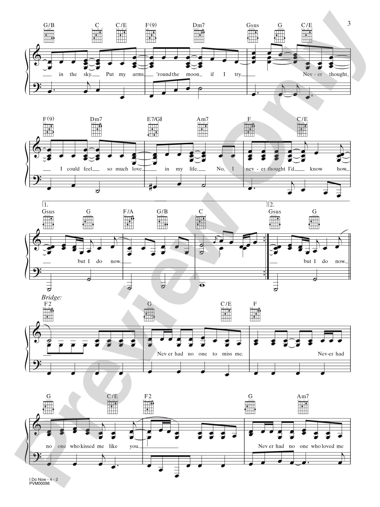I Do Now: Piano/Vocal/Chords