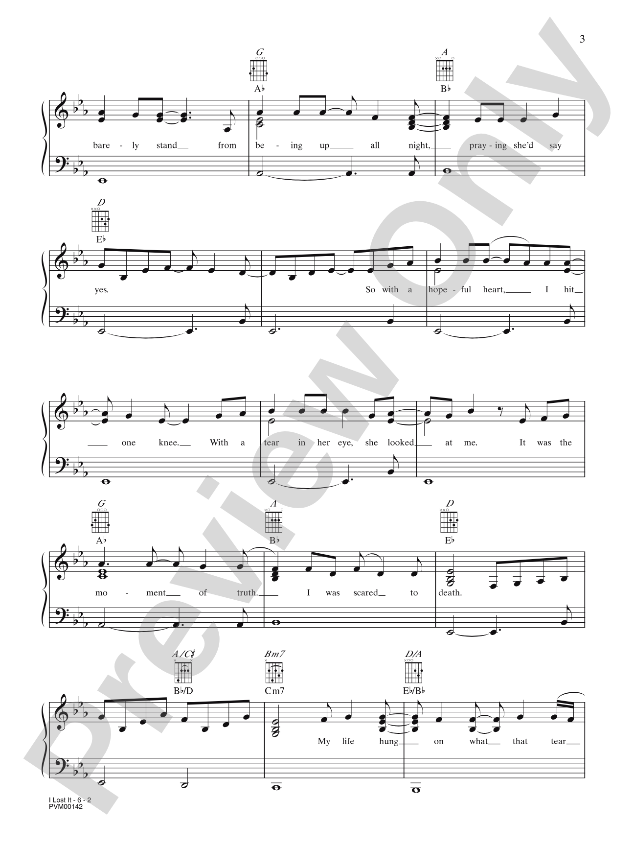 I Lost It: Piano/Vocal/Chords