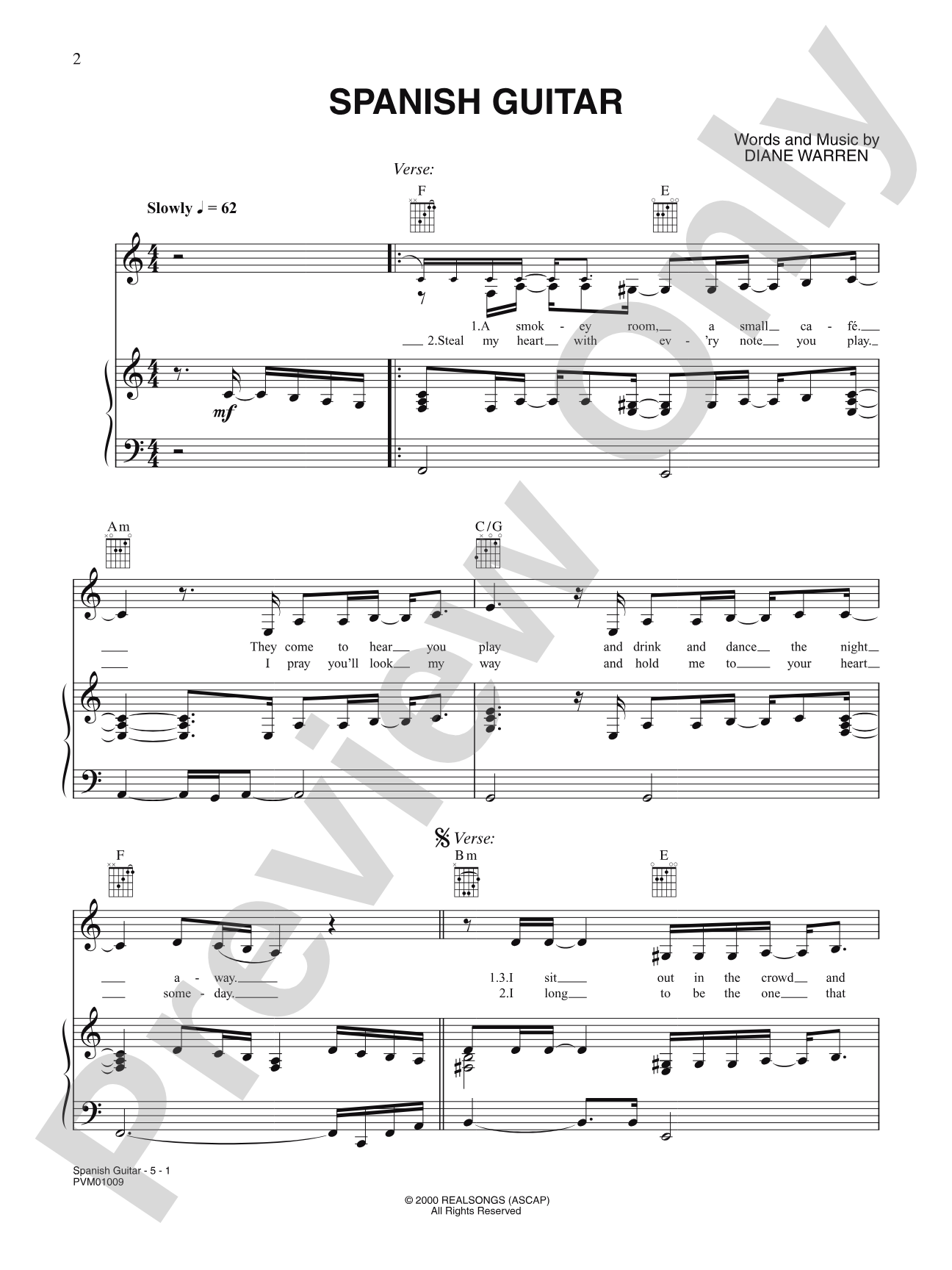 Spanish Guitar: Piano/Vocal/Chords
