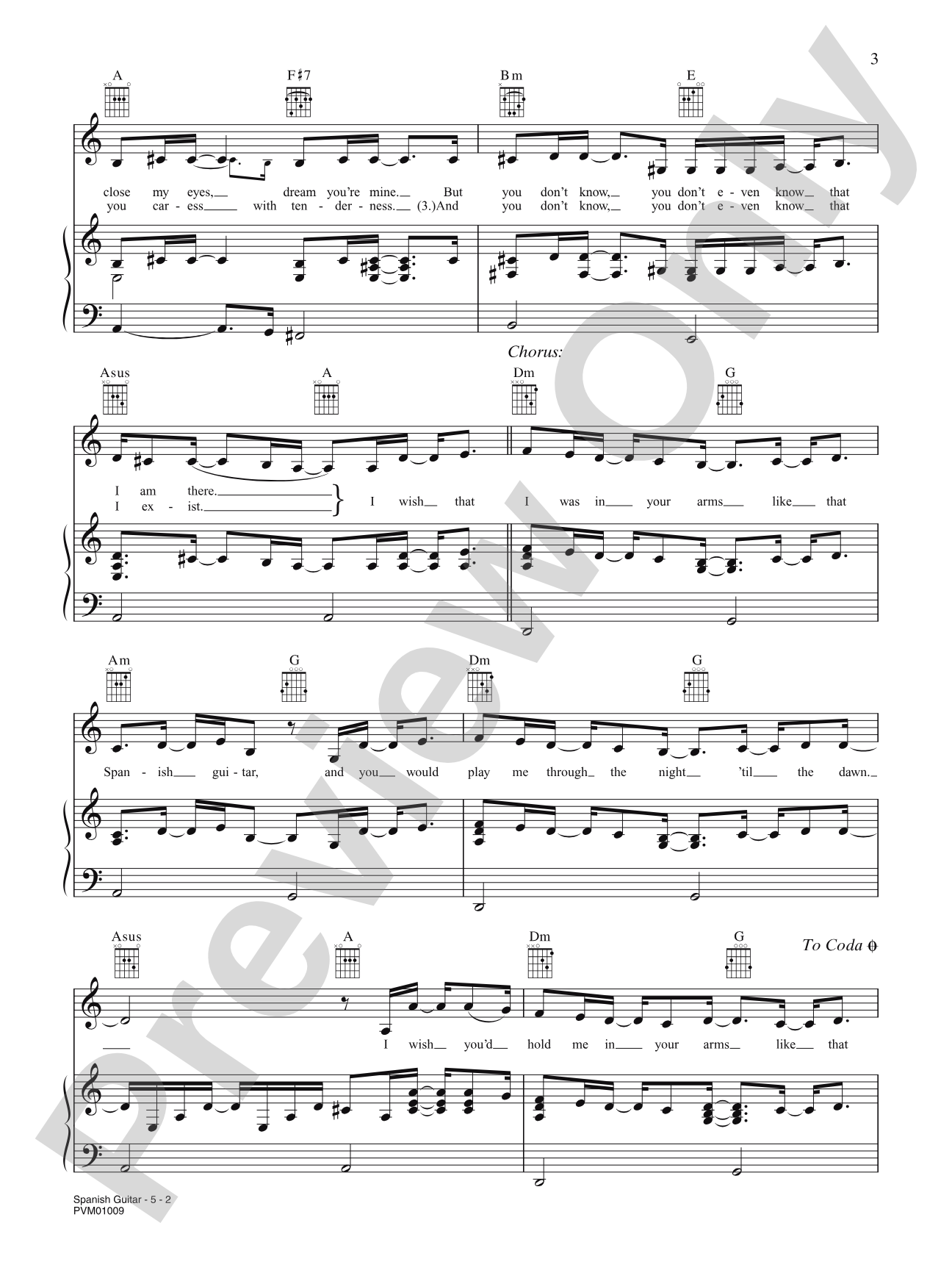 Spanish Guitar: Piano/Vocal/Chords