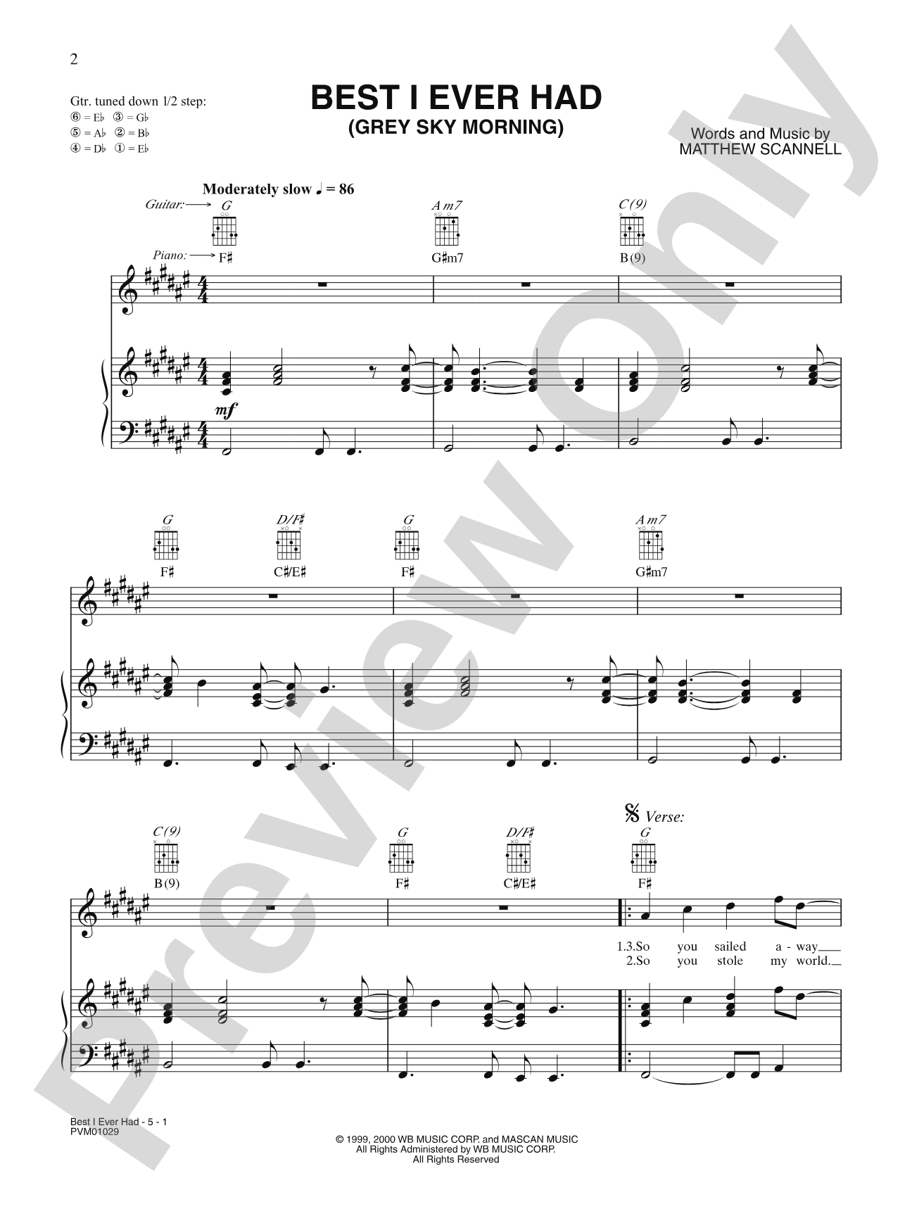 Best I Ever Had: Piano/Vocal/Chords