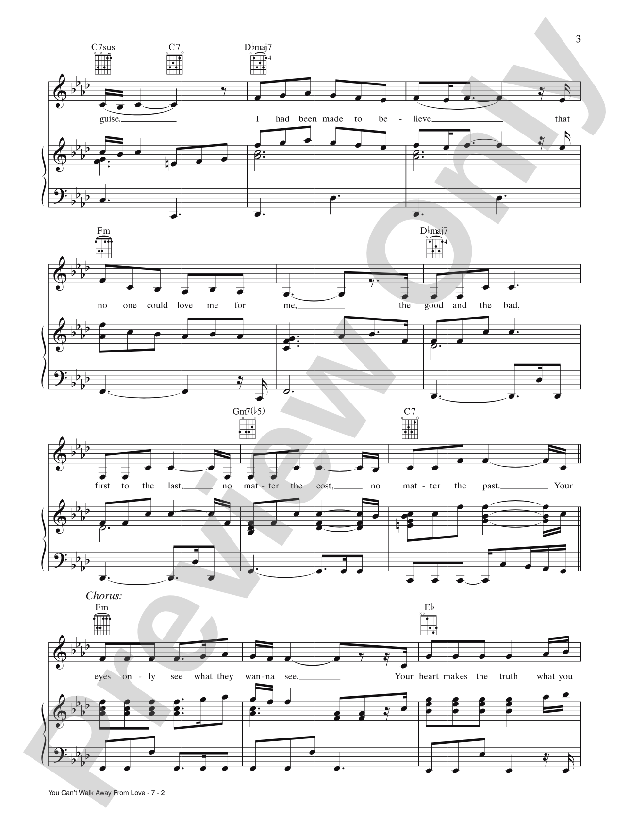 You Can't Walk Away from Love (from Original Sin): Piano/Vocal/Chords
