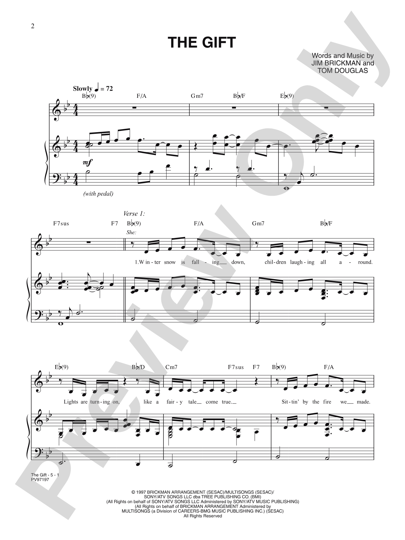The Gift: Piano/Vocal/Chords