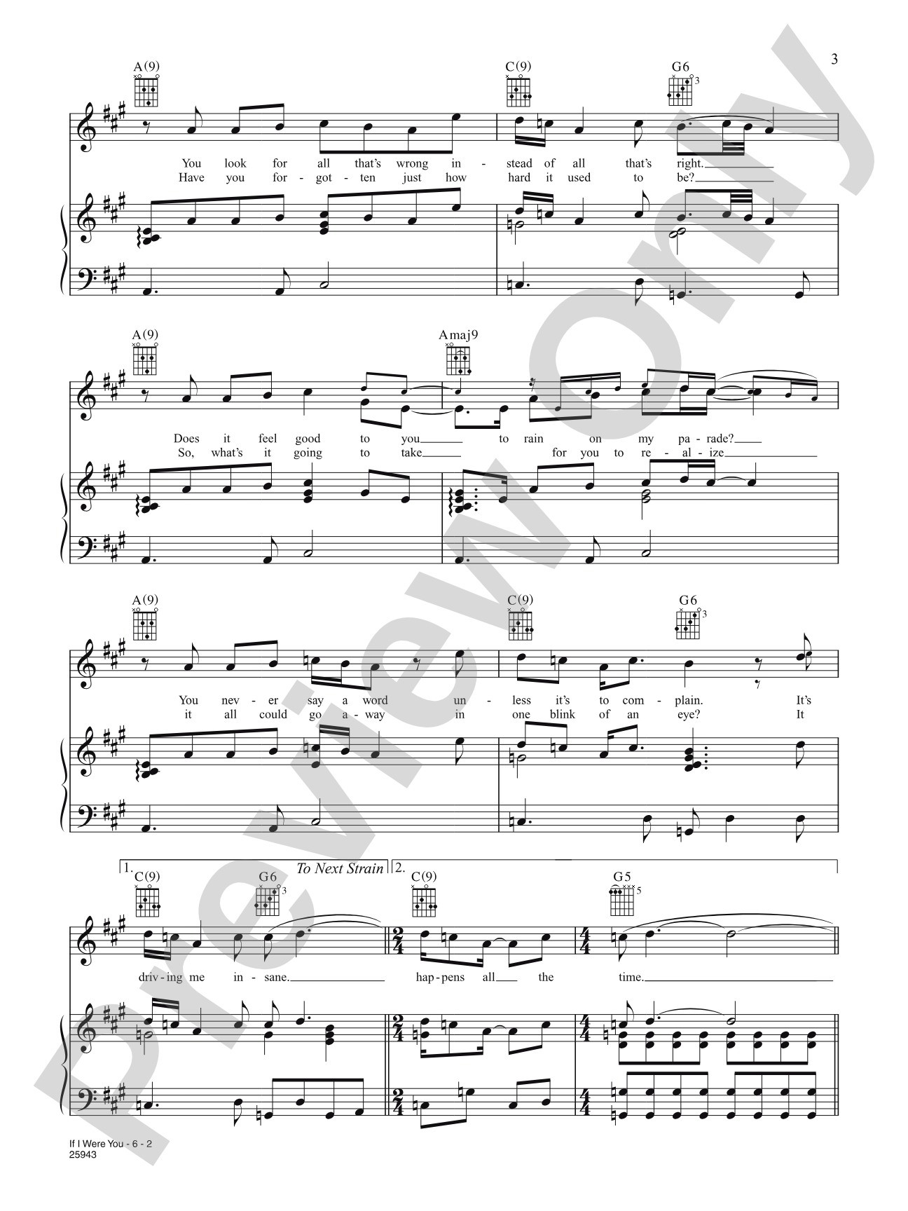 If I Were You: Piano/Vocal/Chords