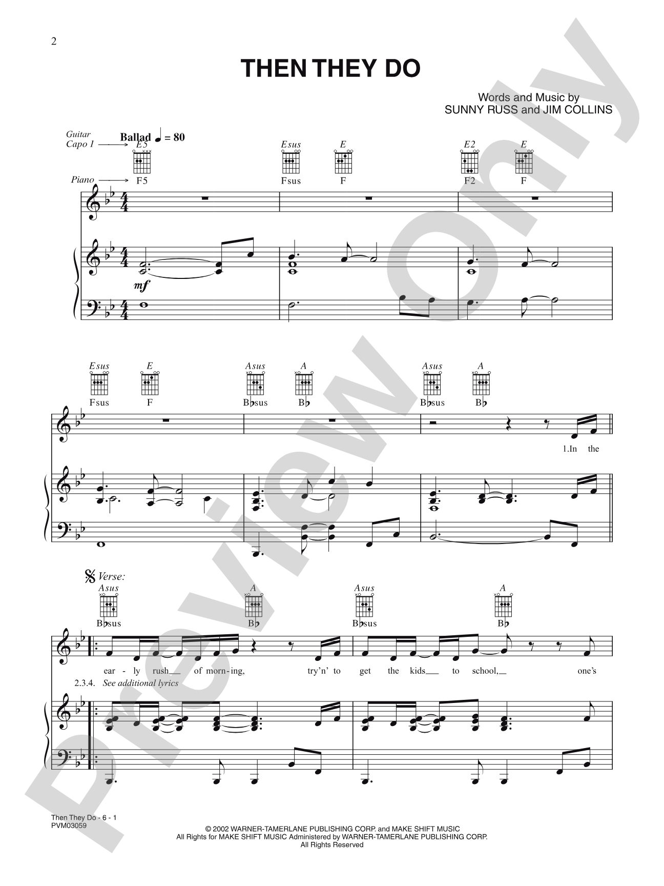 Then They Do: Piano/Vocal/Chords