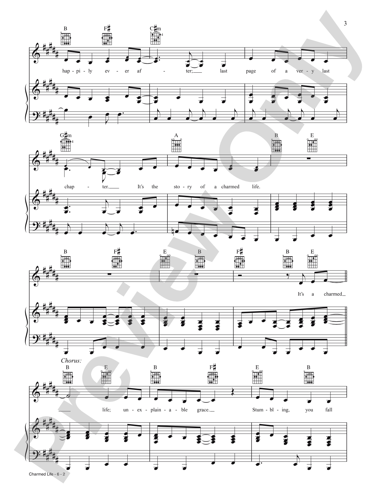 Charmed Life (from Uptown Girls): Piano/Vocal/Chords
