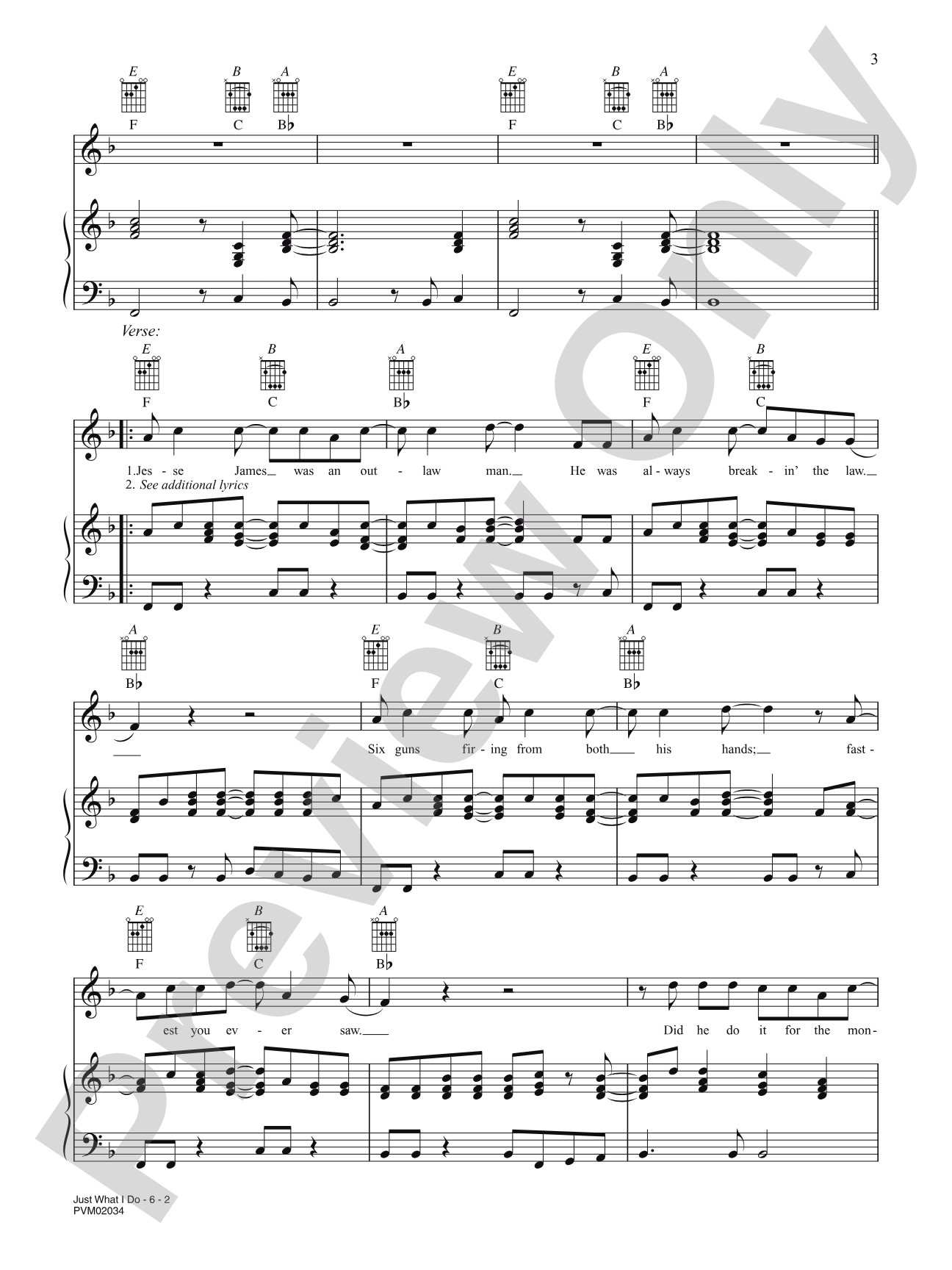 Just What I Do: Piano/Vocal/Chords