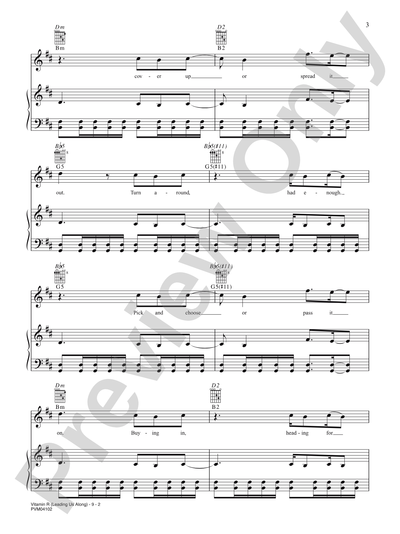 Vitamin R (Leading Us Along): Piano/Vocal/Chords