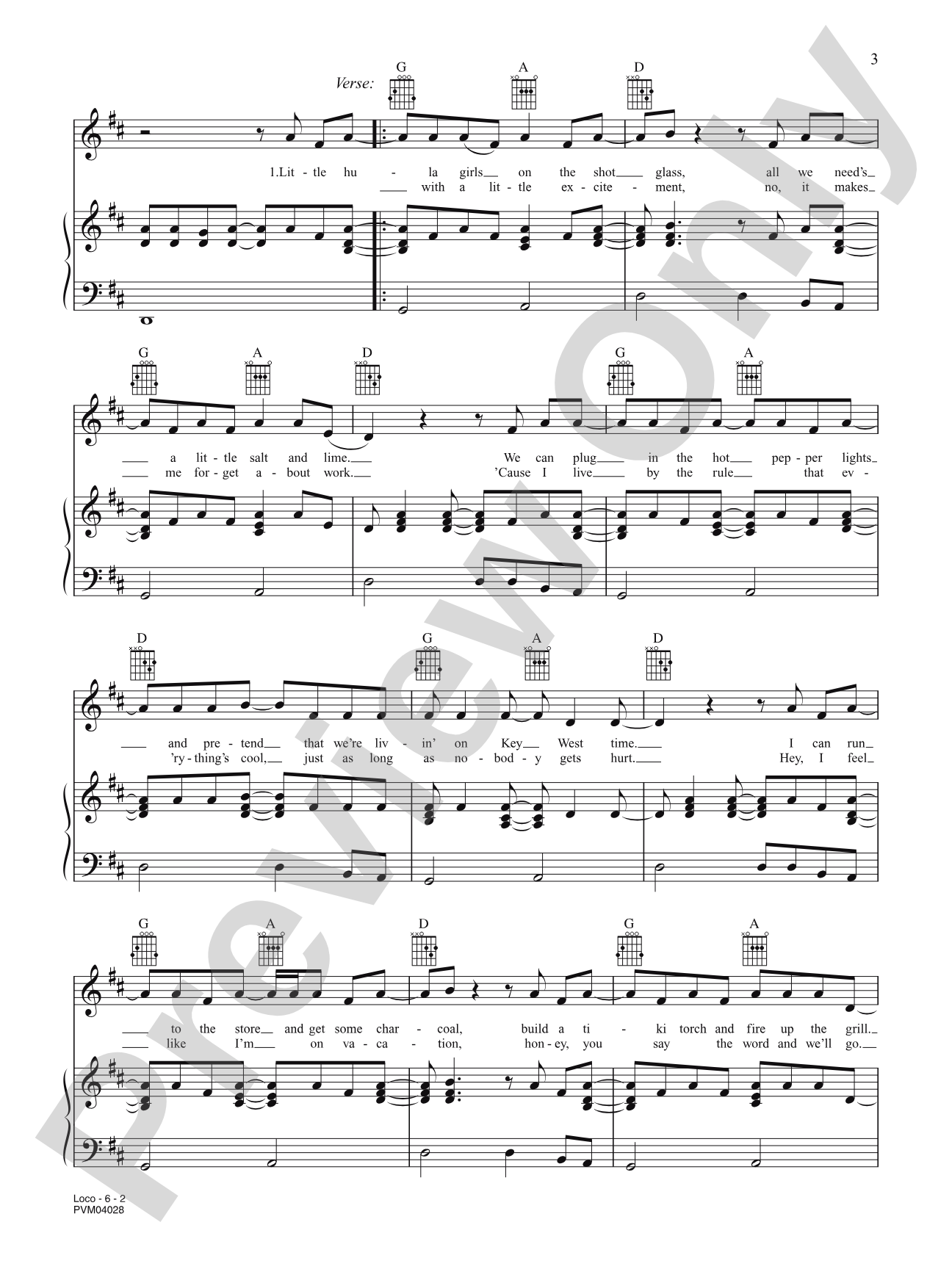 Loco: Piano/Vocal/Chords