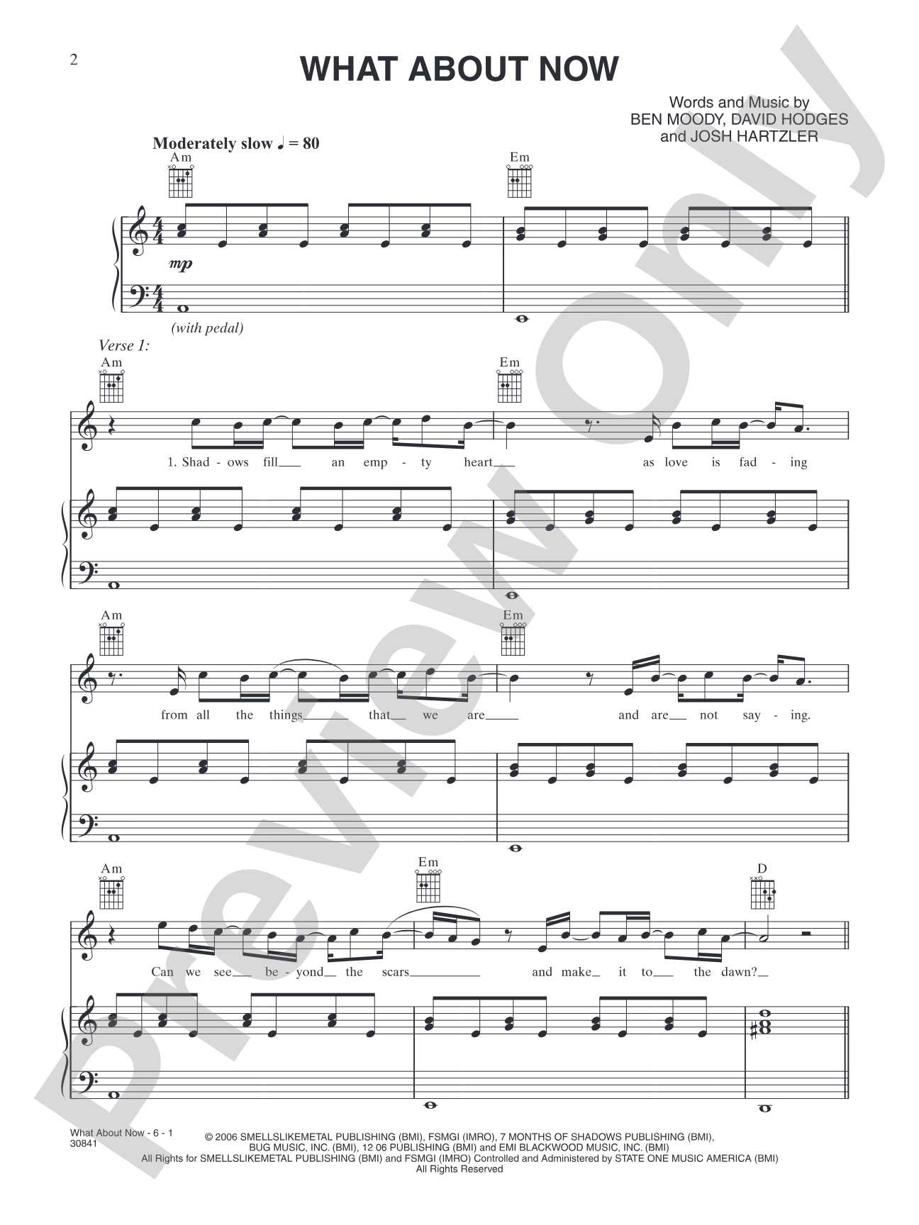 What About Now: Piano/Vocal/Chords