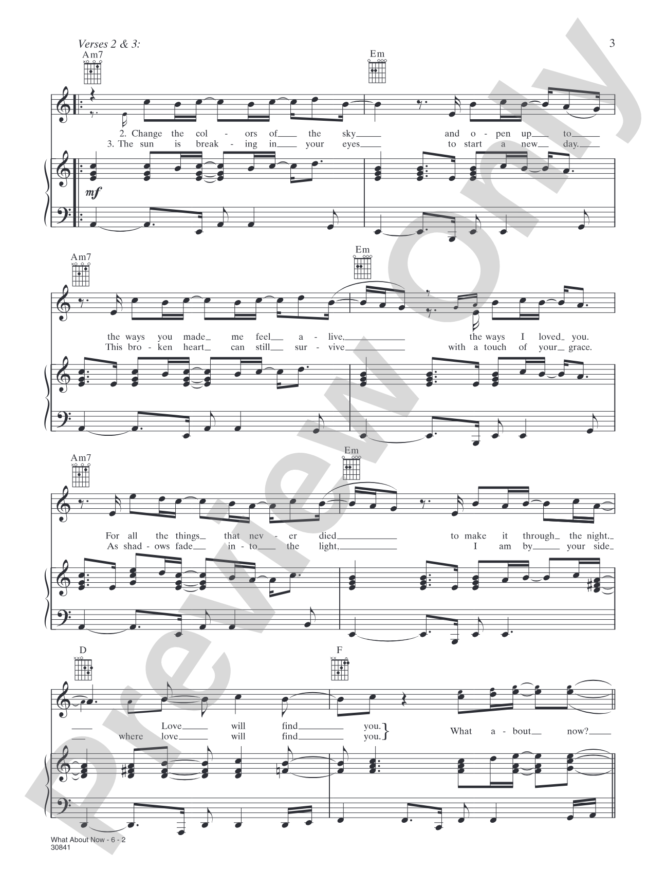 What About Now: Piano/Vocal/Chords