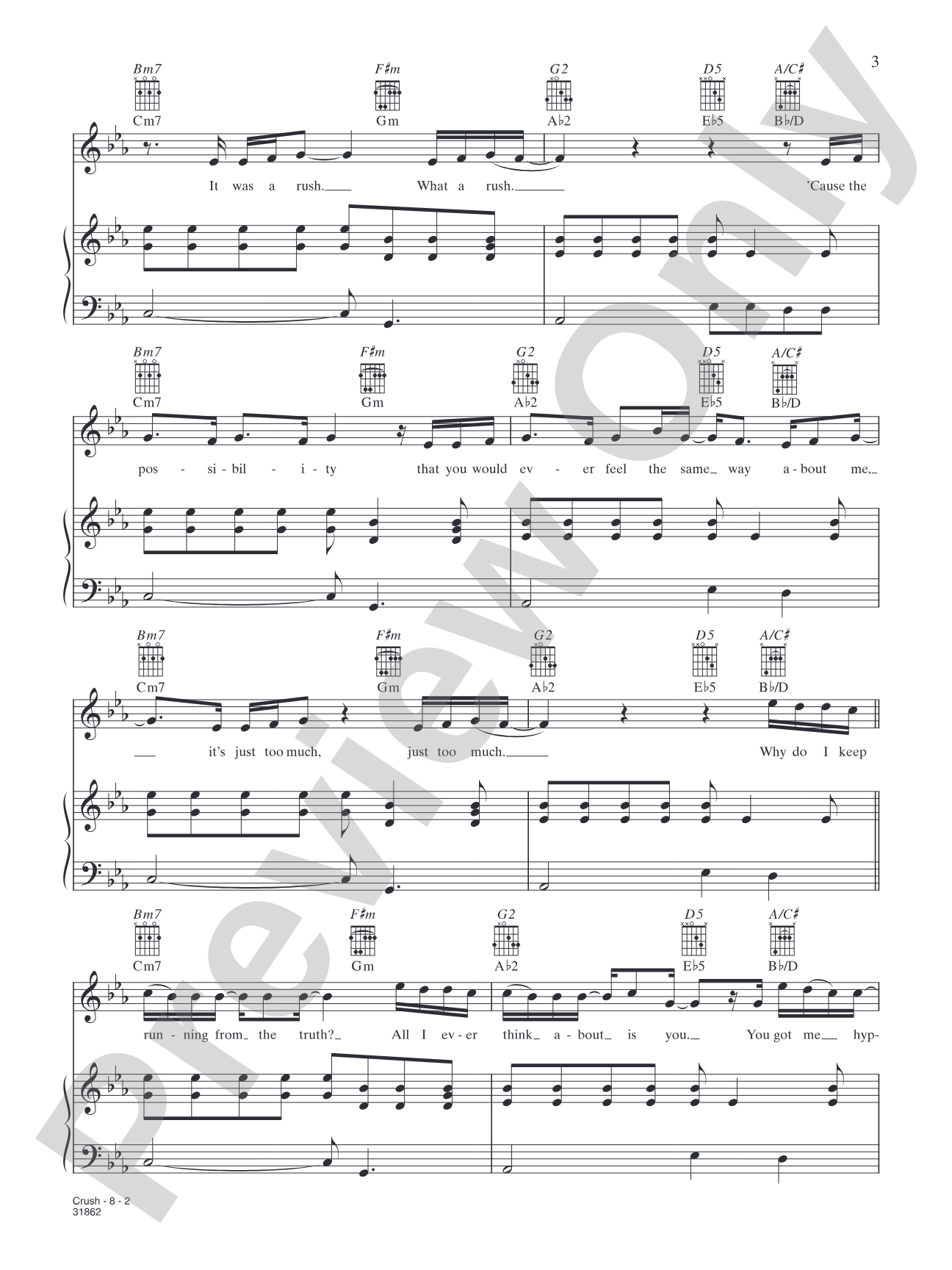 Crush: Piano/Vocal/Chords