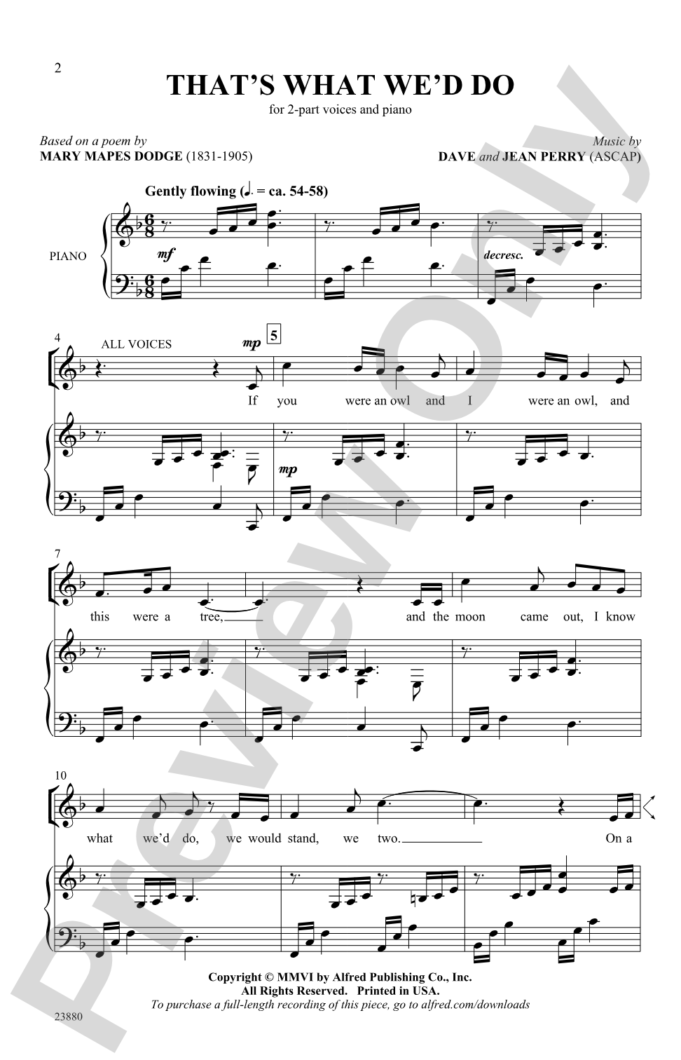 That's What We'd Do: 2-Part Choral Octavo