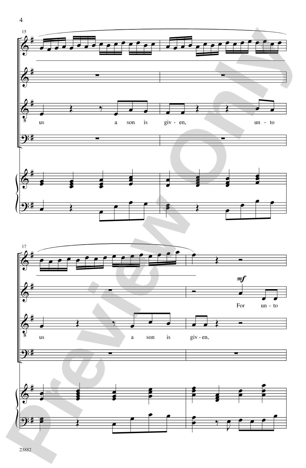 For Unto Us a Child Is Born (from <I>Messiah</I>): SATB Choral Octavo