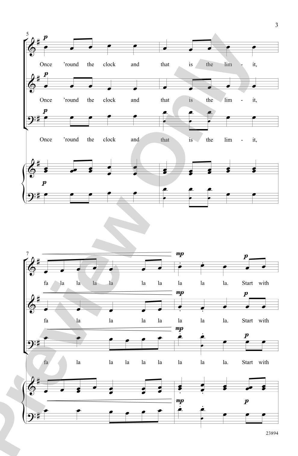 One Minute Madrigal: 3-Part Mixed / SAB, <I>a cappella</I> Choral Octavo