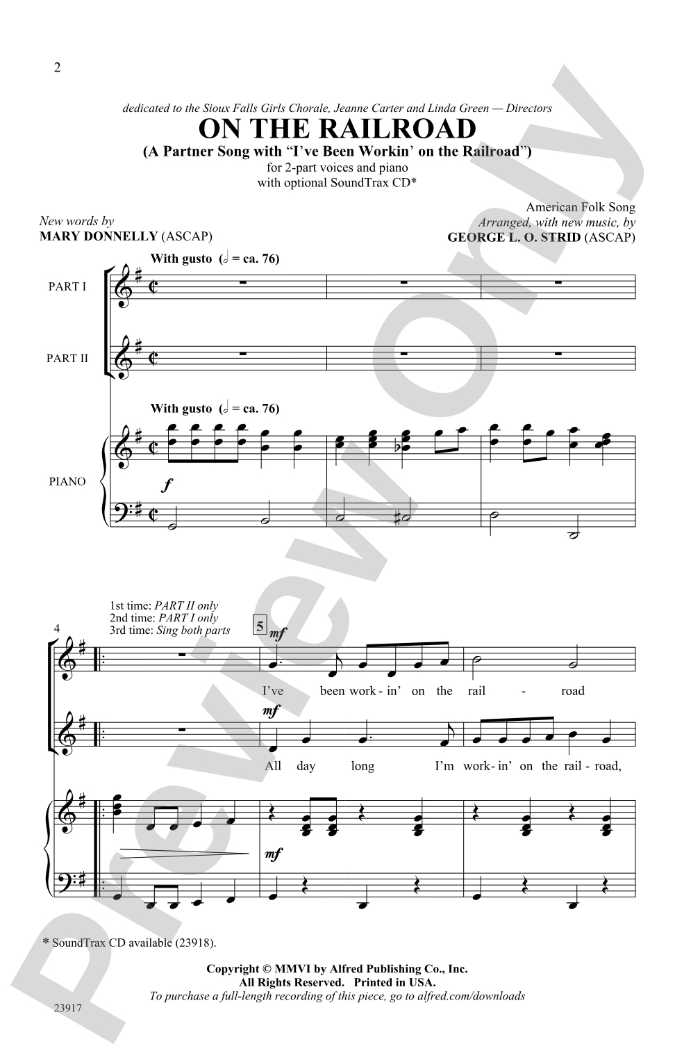 On the Railroad: 2-Part Choral Octavo