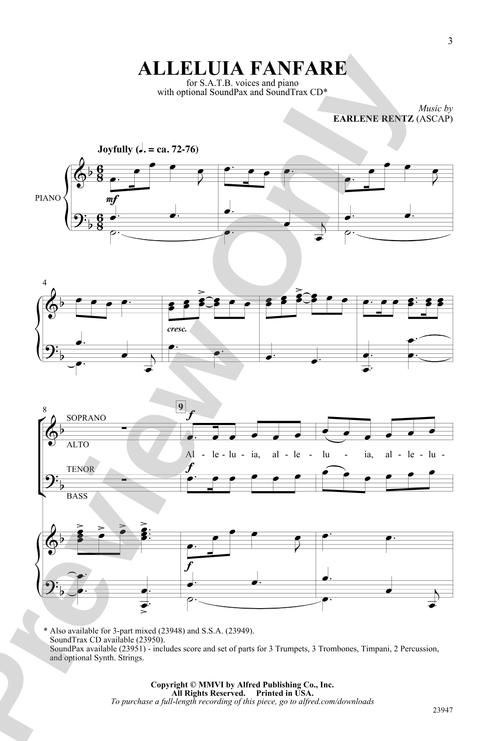 Alleluia Fanfare: SATB Choral Octavo