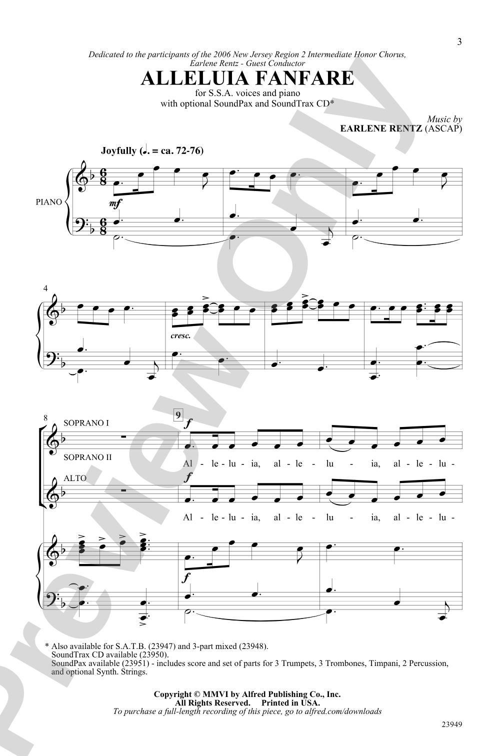 Alleluia Fanfare: SSA Choral Octavo