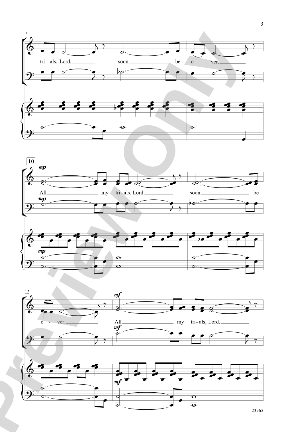 When the Sun Goes In: SAB Choral Octavo