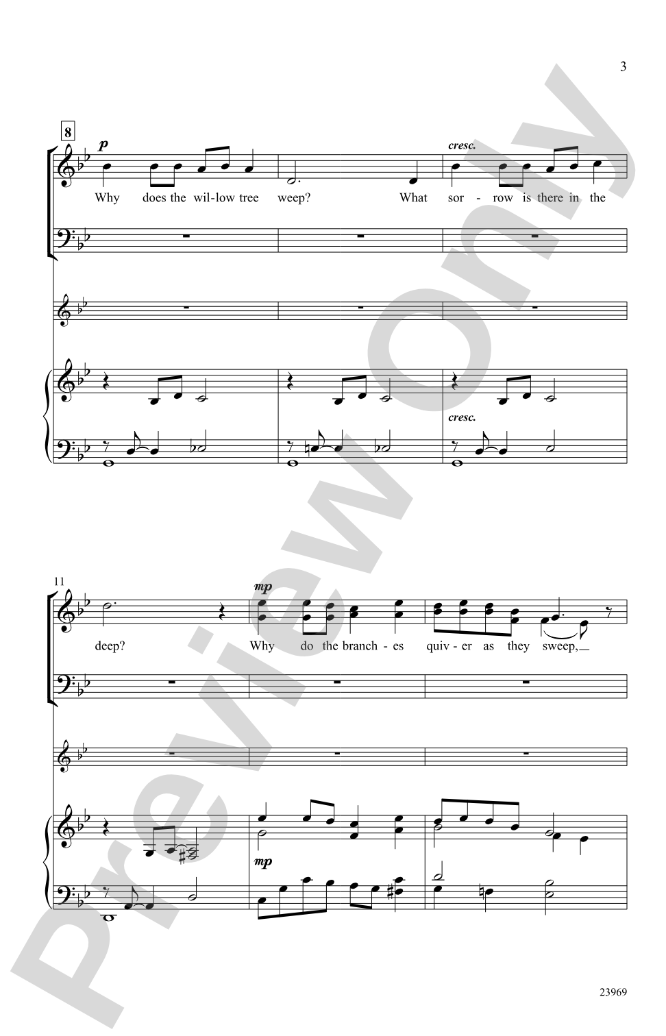 Why Does The Willow Tree Weep?: SATB Choral Octavo