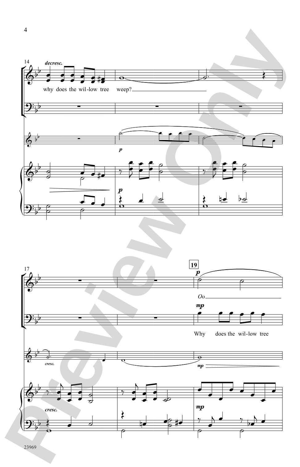 Why Does The Willow Tree Weep?: SATB Choral Octavo