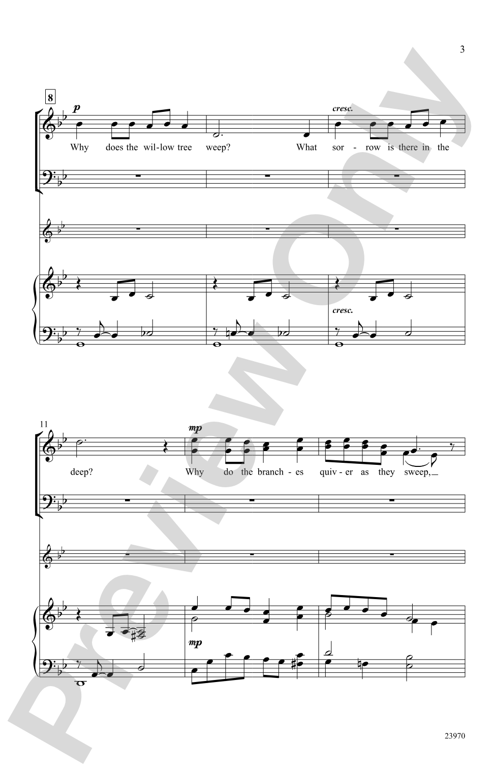 Why Does The Willow Tree Weep?: 3-Part Mixed Choral Octavo