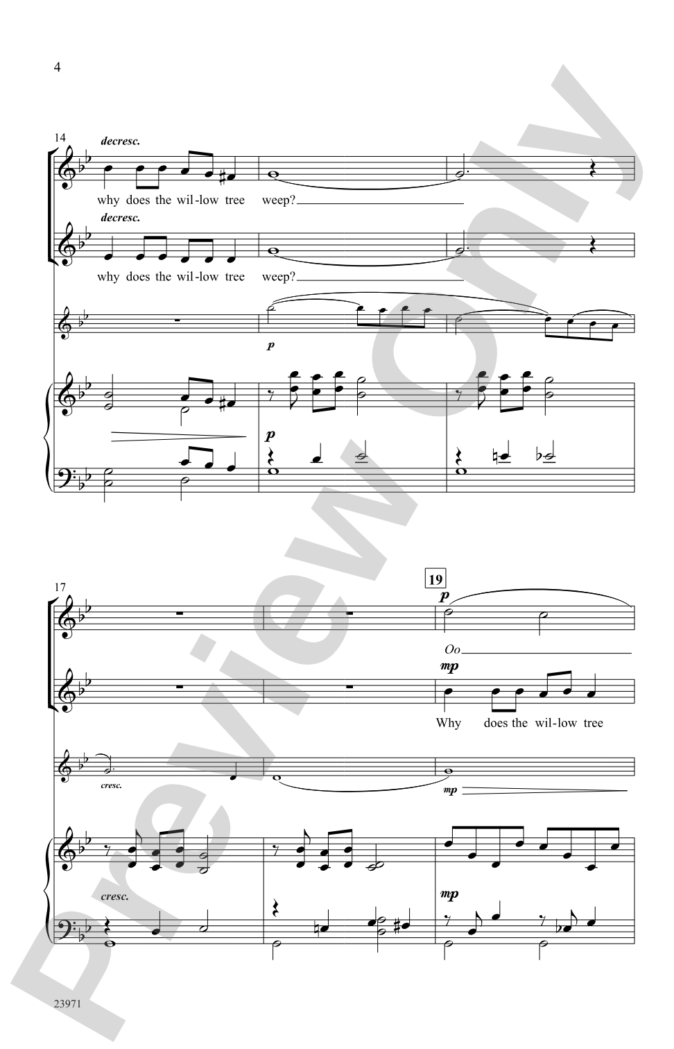 Why Does The Willow Tree Weep?: SSA Choral Octavo