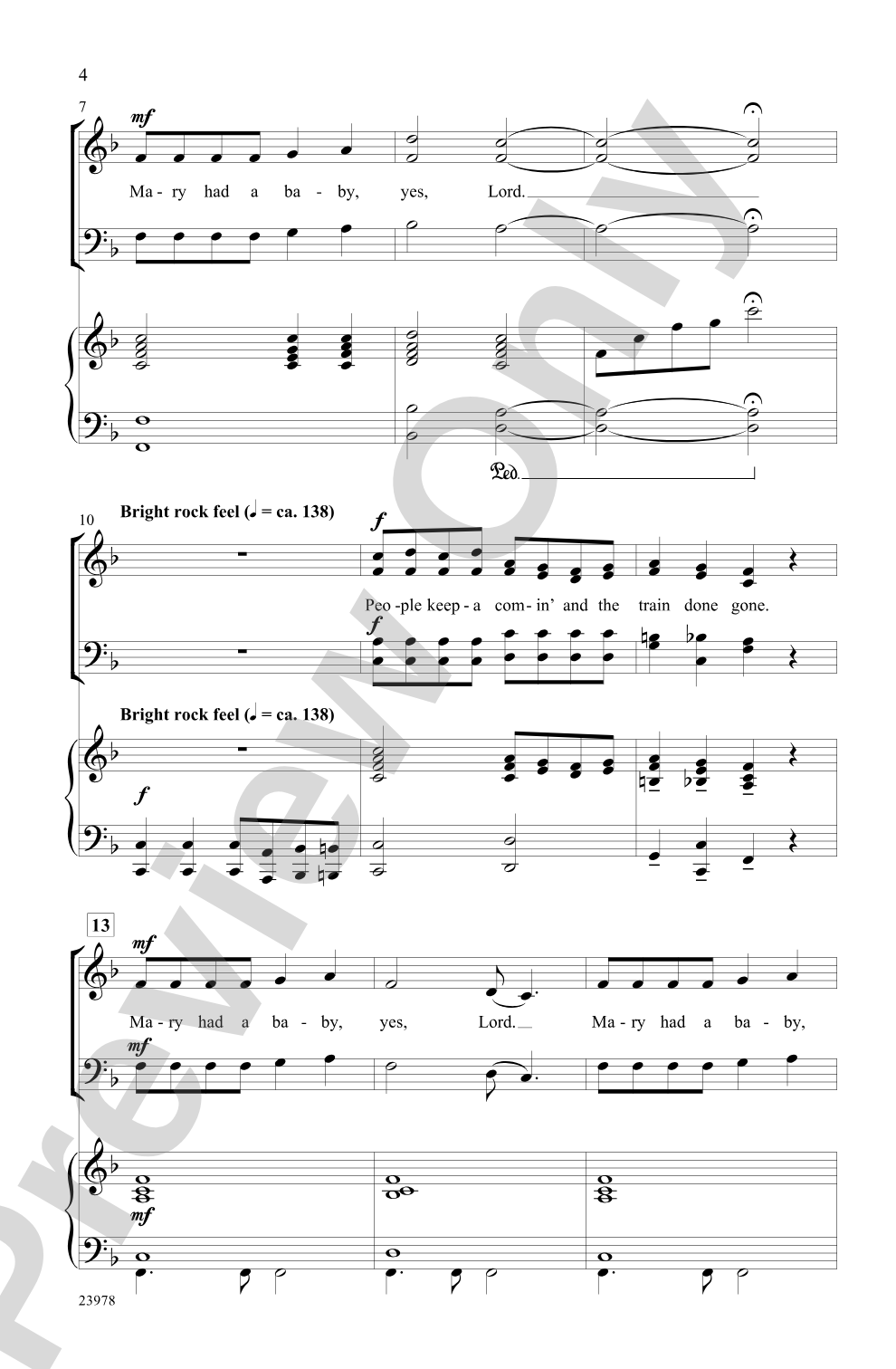 Born in Bethlehem (Four Christmas Spirituals): SATB Choral Octavo