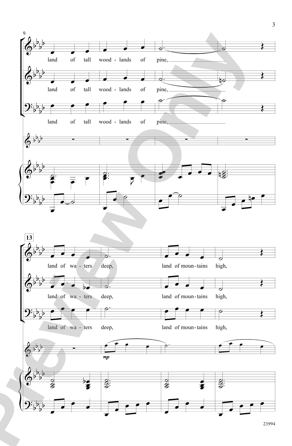 My Homeland: 3-Part Mixed Choral Octavo