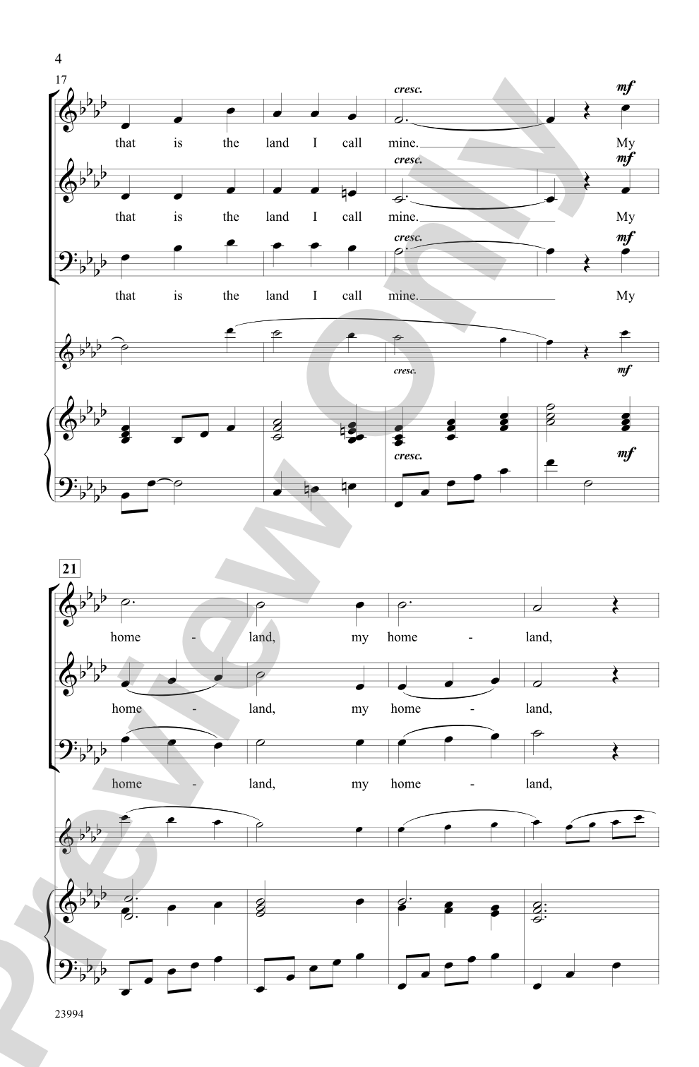My Homeland: 3-Part Mixed Choral Octavo