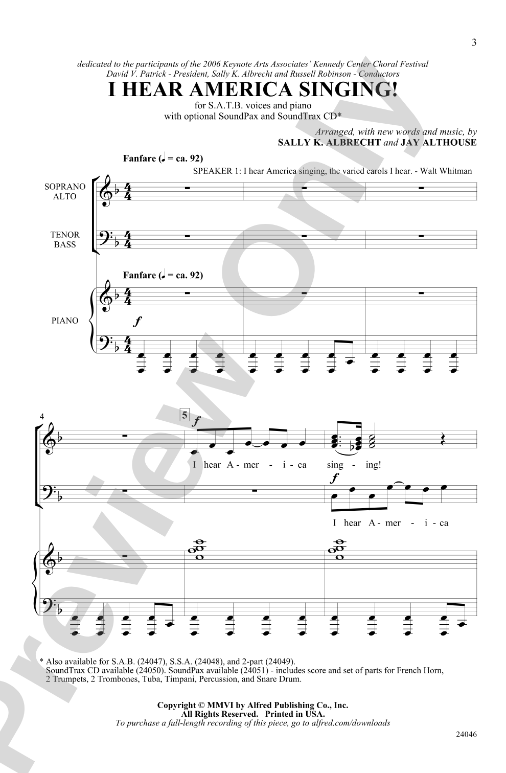 I Hear America Singing!: SATB Choral Octavo