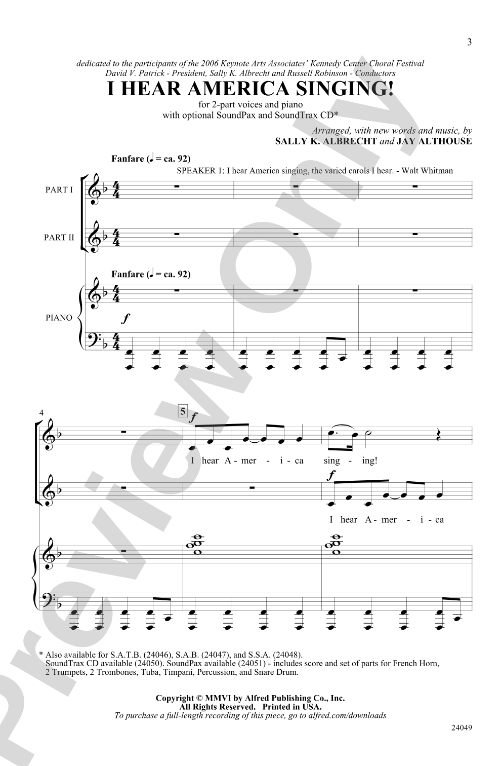 I Hear America Singing!: 2-Part Choral Octavo