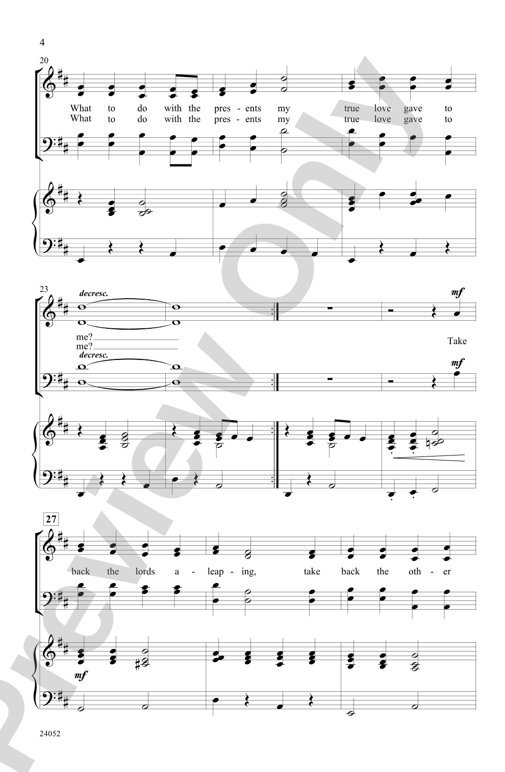 My True Love Gave to Me: SATB Choral Octavo