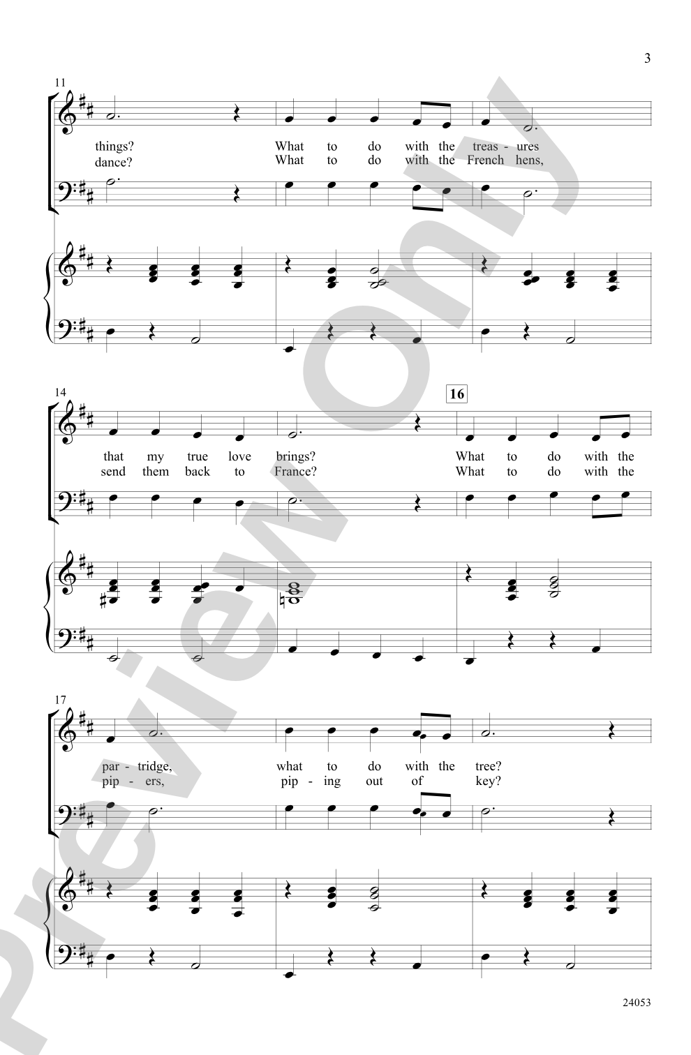 My True Love Gave to Me: SAB Choral Octavo