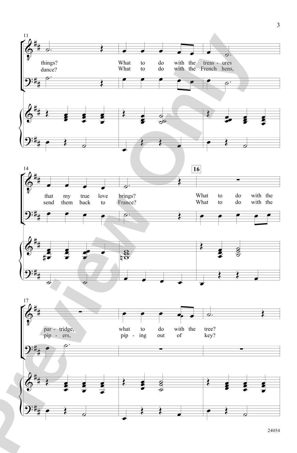 My True Love Gave to Me: T(T)B(B) Choral Octavo