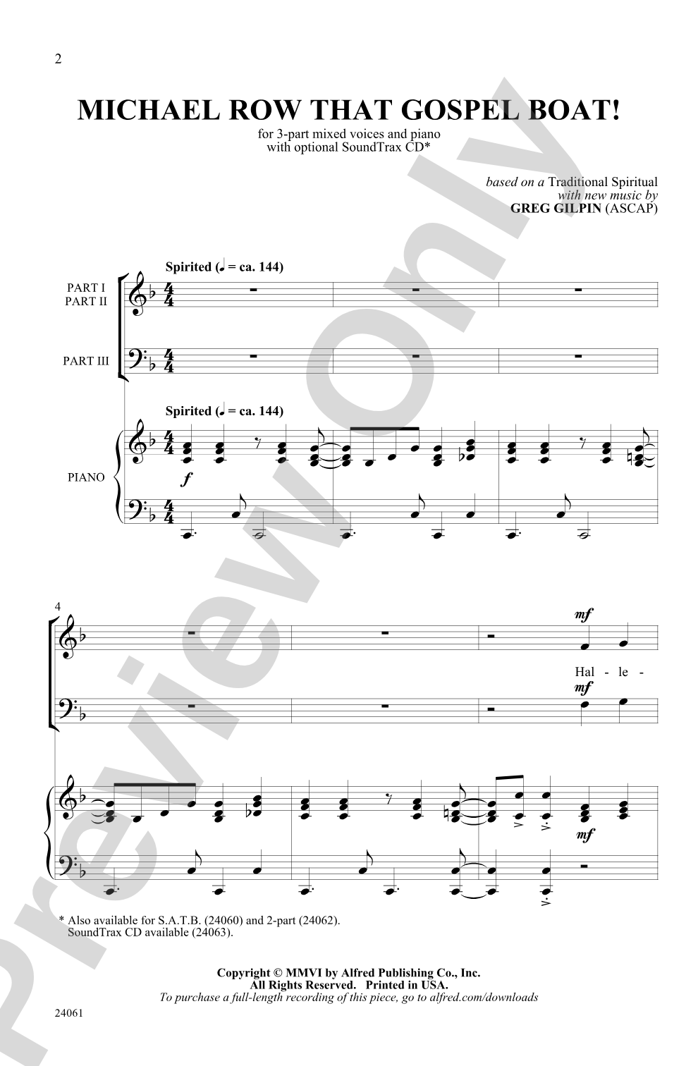Michael Row That Gospel Boat!: 3-Part Mixed Choral Octavo
