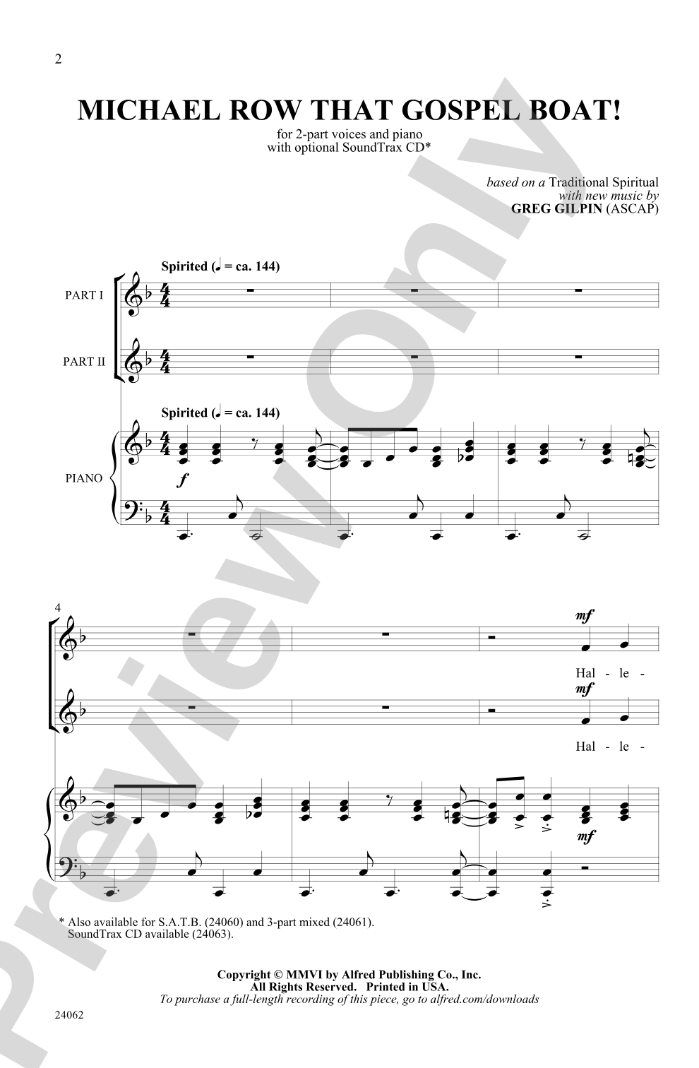 Michael Row That Gospel Boat!: 2-Part Choral Octavo