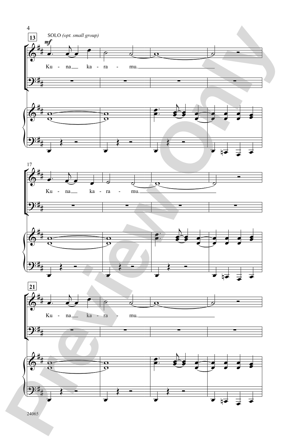 Kuna Karamu (Let's Celebrate - Swahili): SATB Choral Octavo