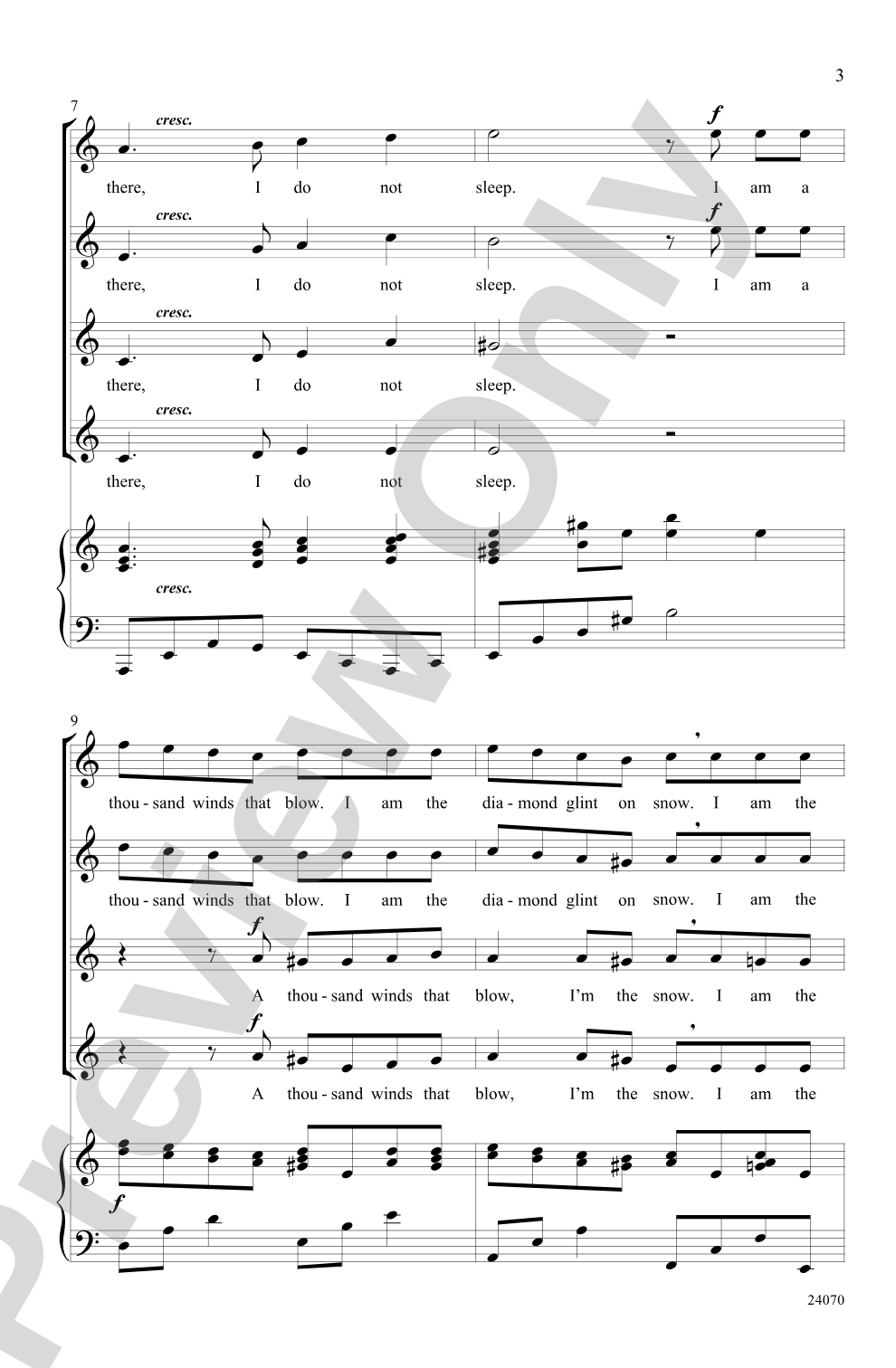 Do Not Weep: SSAA Choral Octavo