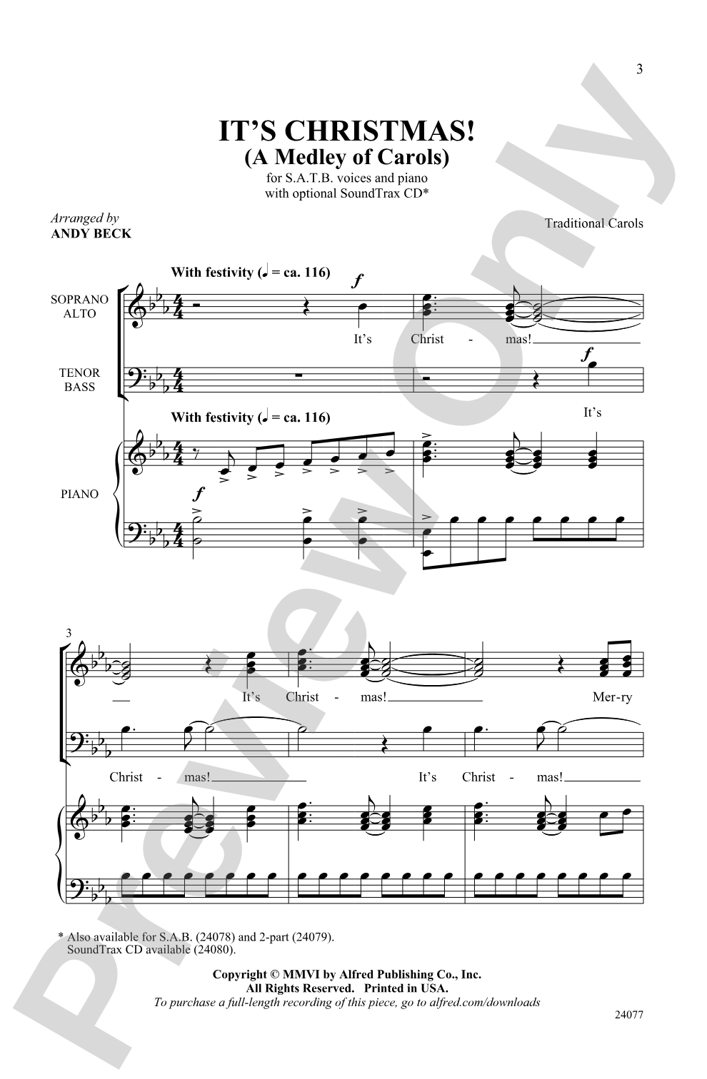 It's Christmas! (A Medley of Carols): SATB Choral Octavo