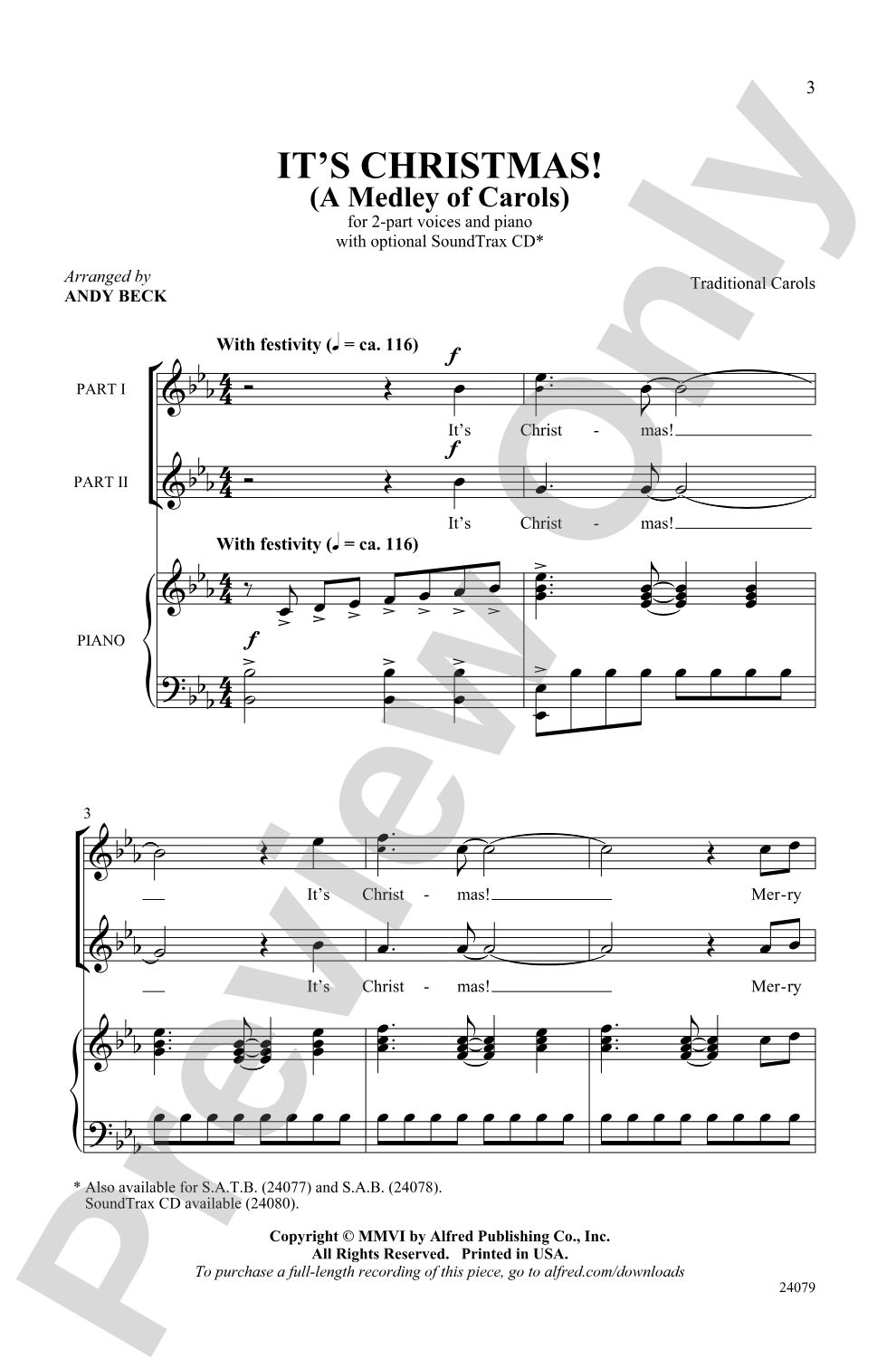 It's Christmas! (A Medley of Carols): 2-Part Choral Octavo