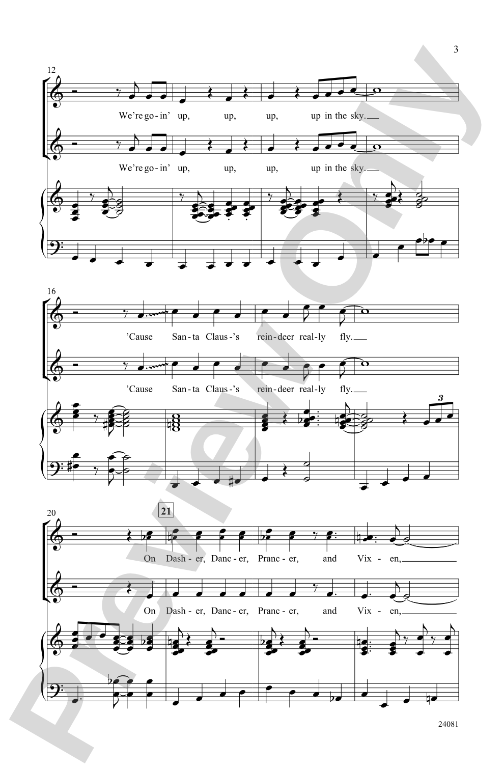 Up, Up, Up in the Sleigh!: 2-Part Choral Octavo