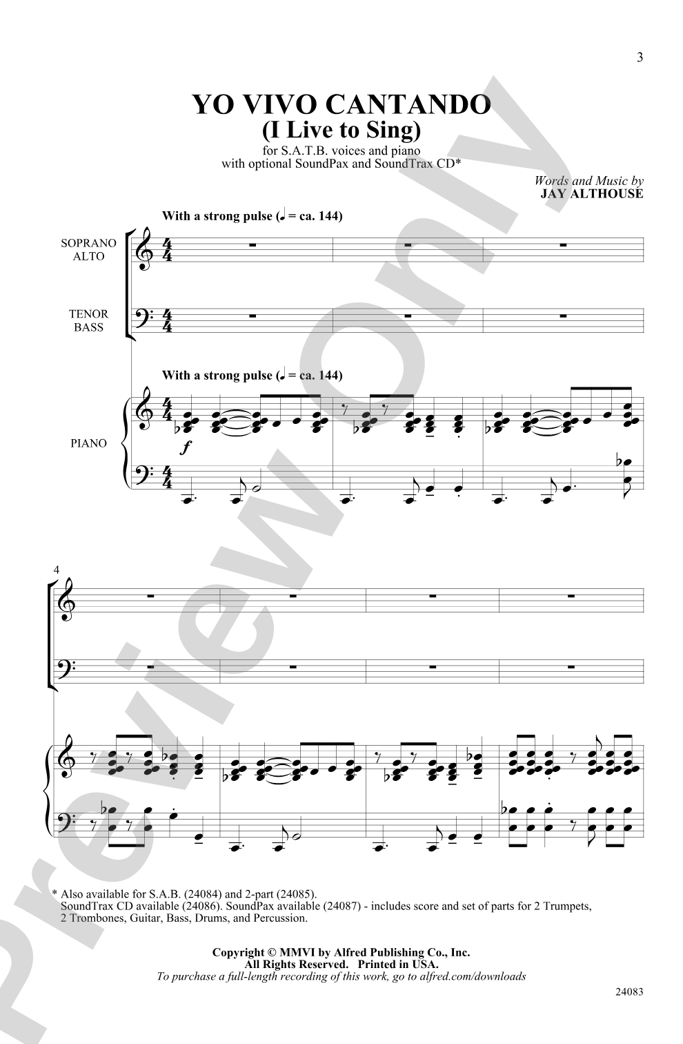 Yo Vivo Cantando (I Live to Sing): SATB Choral Octavo