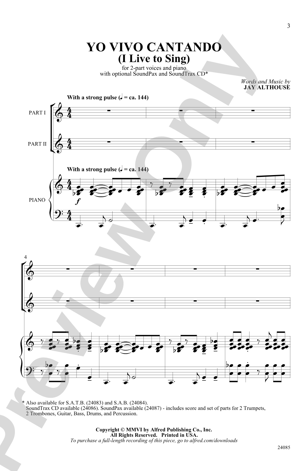 Yo Vivo Cantando (I Live to Sing): 2-Part Choral Octavo