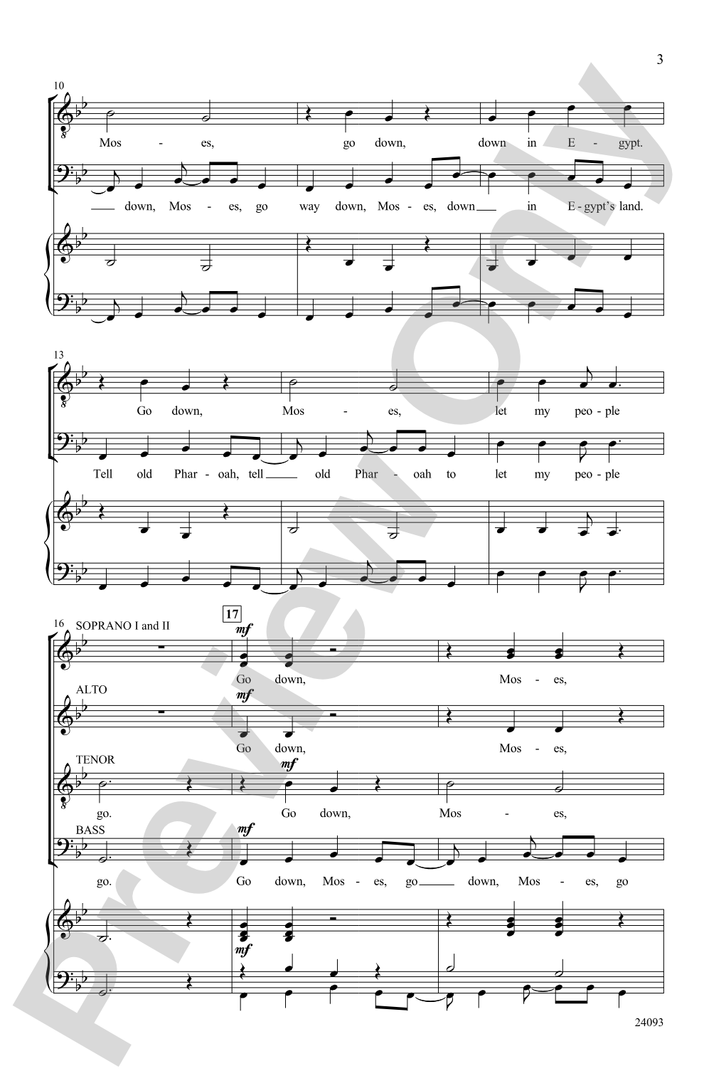 Go Down, Moses: SSATB, <I>a cappella</I> Choral Octavo