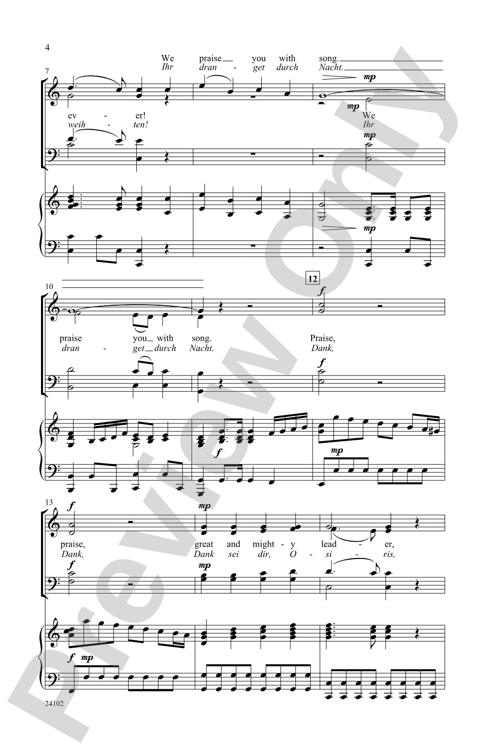 Hail to Thee (from <I>Die Zauberflote</I>): SATB Choral Octavo