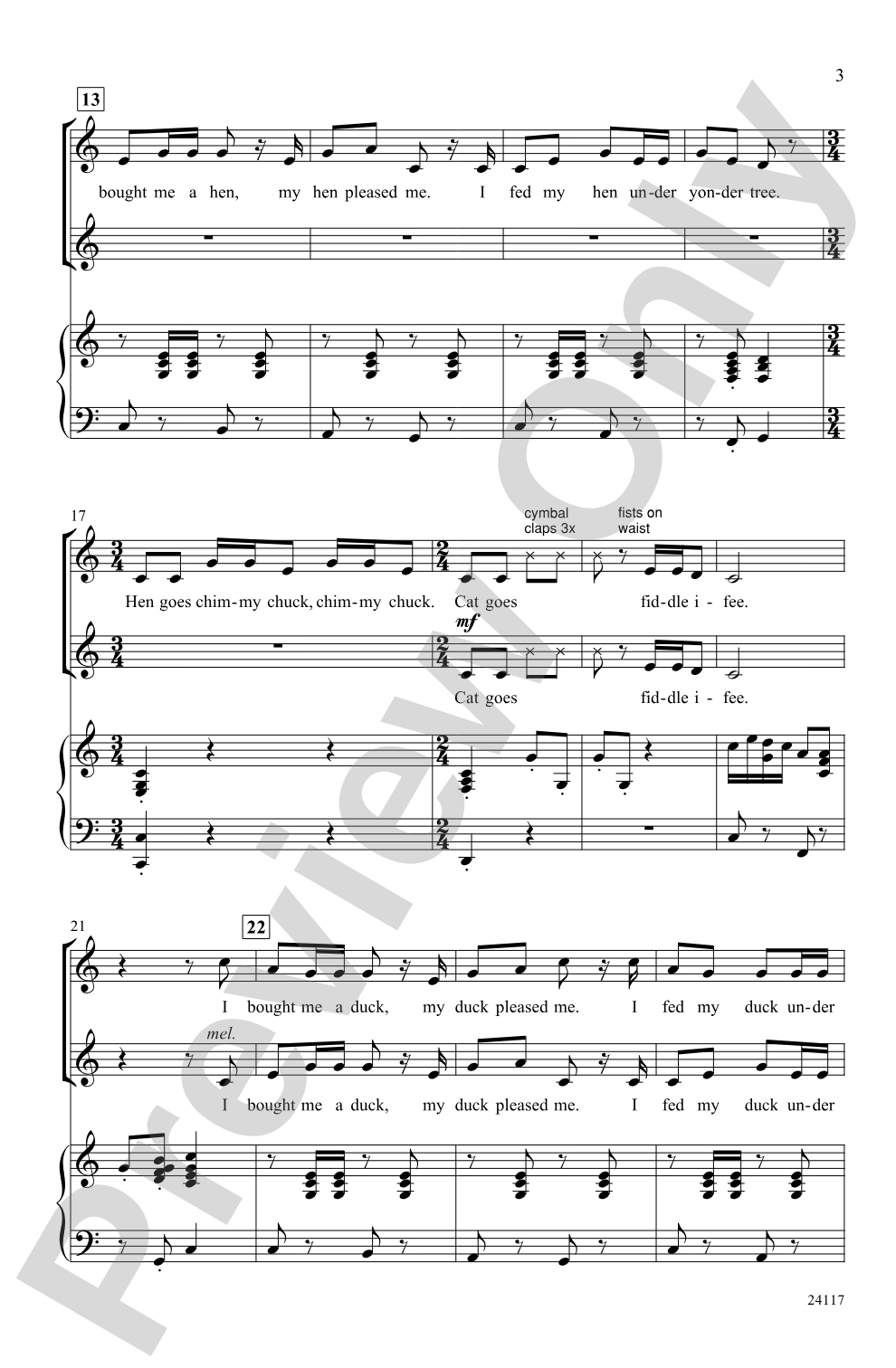 I Bought Me a Cat: 2-Part Choral Octavo