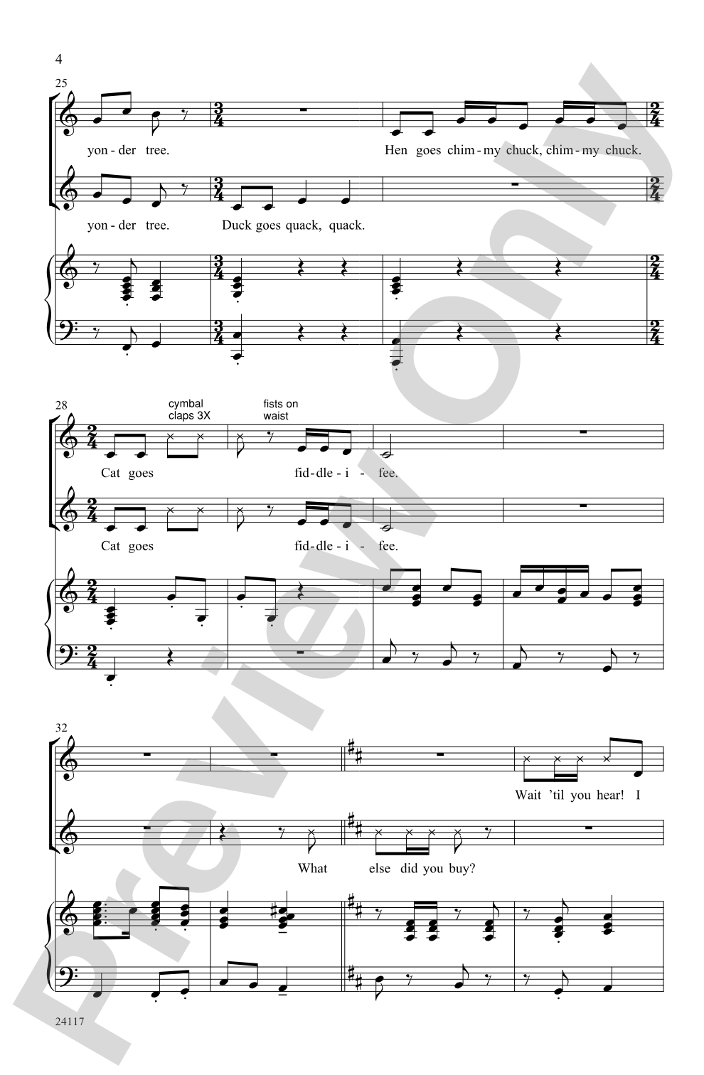I Bought Me a Cat: 2-Part Choral Octavo